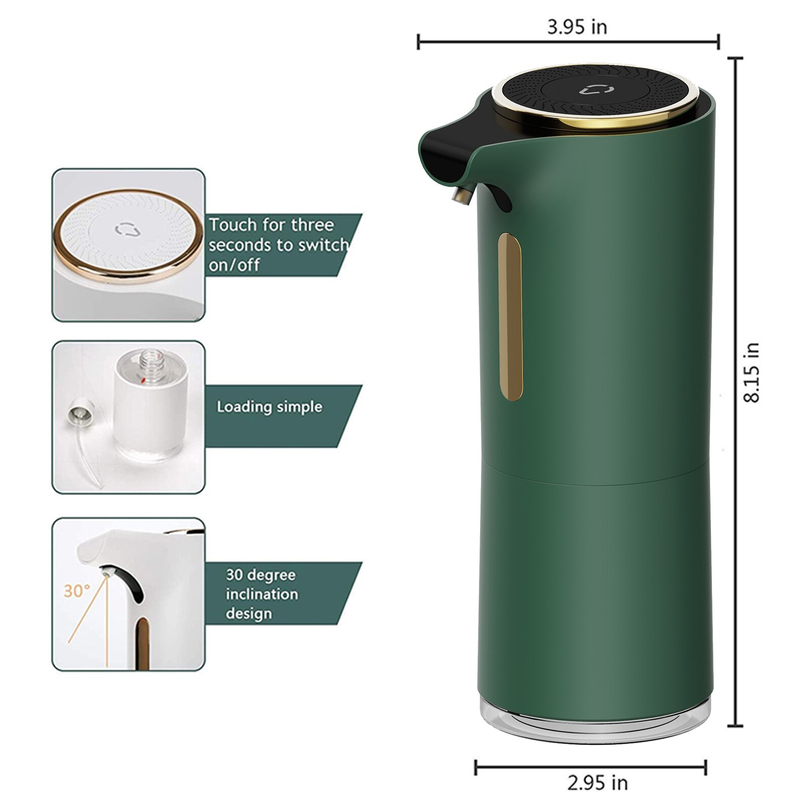 Automatic Alcohol Mist Spray Dispenser Touchless USB Rechargeable Three Gears of Fluid Output Volume Adjustable