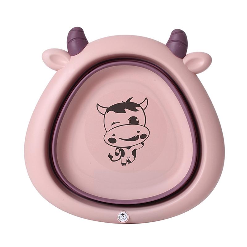 kreskówka składana wanna dla dzieci umywalka robić mycia przenośna umywalka robić mycia twarzy wanny robić stóp akcesoria łazienkowe dla dzieci: różowy