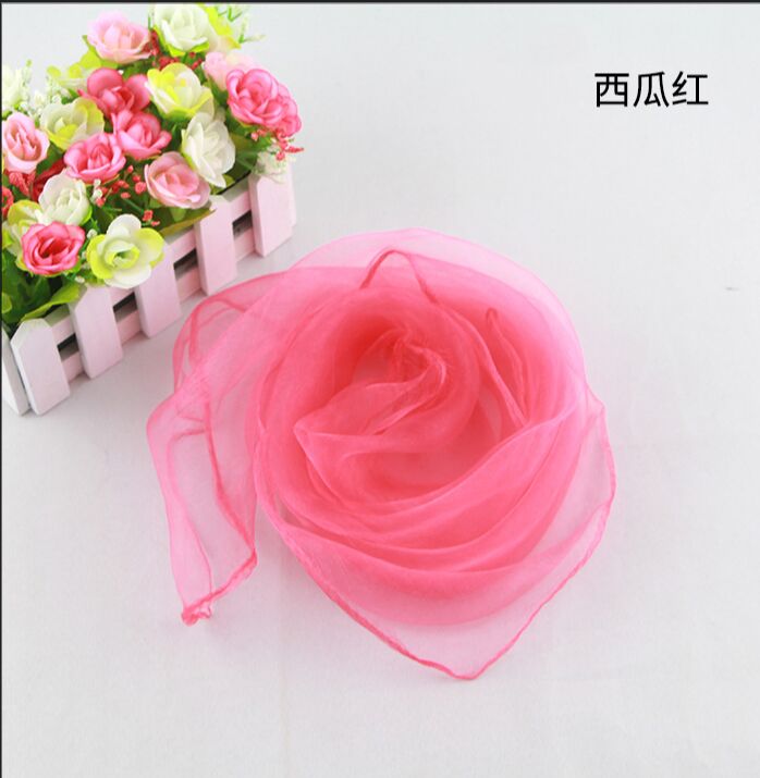 60* 60CM Ladies Scarves Four Seasons Available Woman's Small Squares Silk Solid Scarf