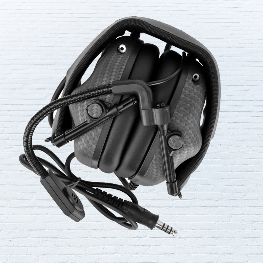 Noise Canceling Walkie Talkie Headphones for Communication Sound Pickup Noise Reduction Outdoor Headset (Carbon