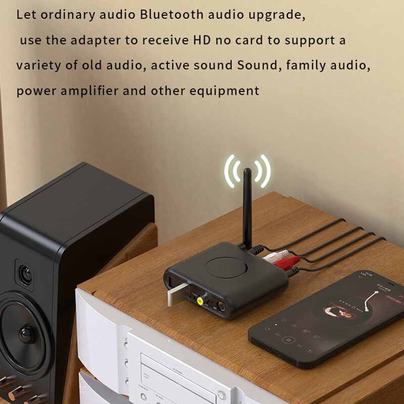 DAC Bluetooth 5.0 Audio Receiver Optical Fiber Coaxial AUX 3.5mm RCA USB U Disk Decoder Converter Wireless Adapter For Speaker