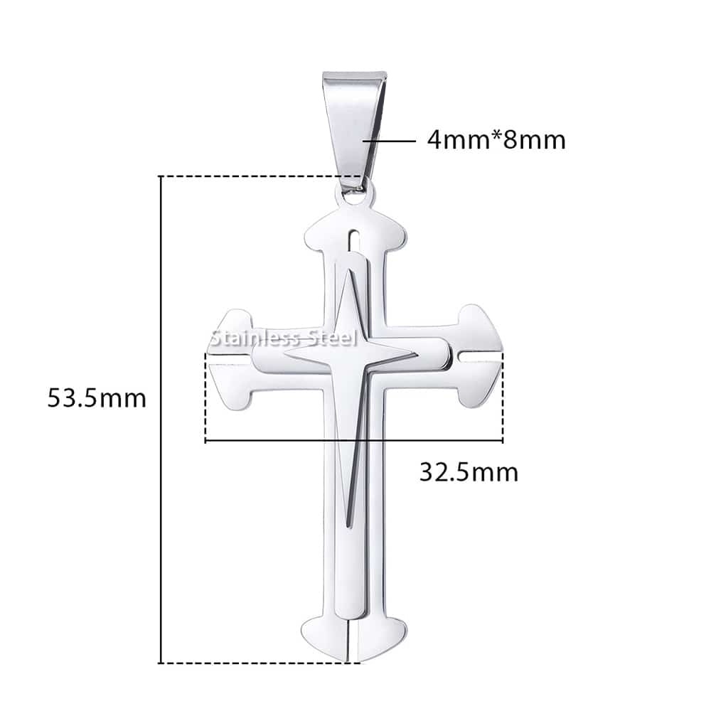 Trendsmax Men Cross Pendant Stainless Steel Pendants Prayer Jewelry For Men KKPP1: KP179