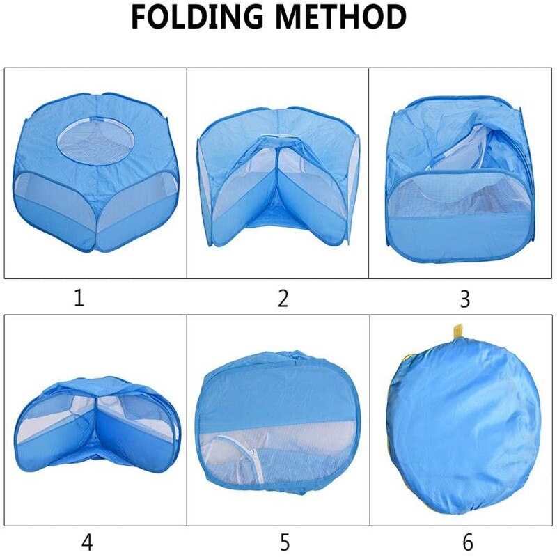 Folding Small Pet Fence Outdoor Indoor Exercise Game Crawling Small Animal Tent (with Cover and Side Cloth)