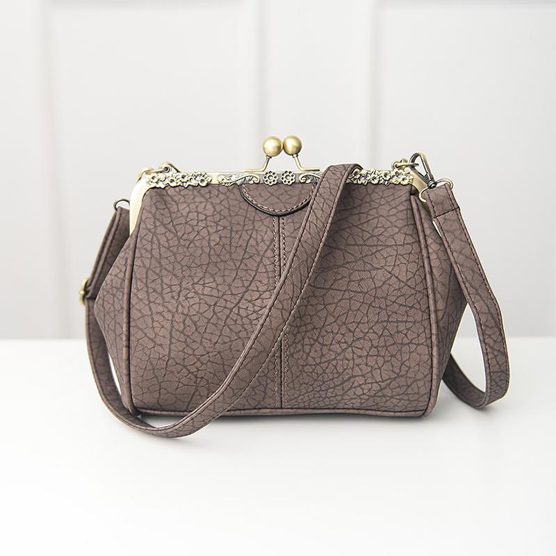 Vrouwen Tas Schouder Handtas Messenger Tassen Voor Vrouwen Clip Crossbody Rits Hasp Tote Tas Vrouwen Lederen Tassen: Dark brown