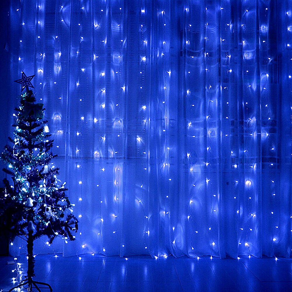 Rideau avec guirlande LED, lumière féérique, USB, avec télécommande, 3 m, décoration d'intérieur pour fenêtre et chambre, Noël et Nouvel An