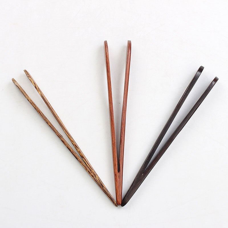 1pc kaffe- och tetillbehör i kinesisk stil ebenholts handgjorda teklämmor tepincett trä 17*1.7cm