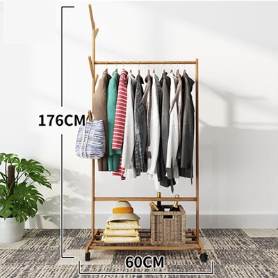 Kleding Rack Kapstok Slaapkamer Meubels Kapstok Nonwovens Rvs Eenvoudige Montage Kan Worden Verwijderd Slaapkamer Bewegen: Black