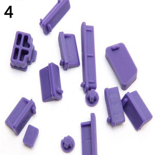 13Pcs Universal Silicone Anti Dust Port Plugs Cover Stopper for Laptop Notebook: Purple 
