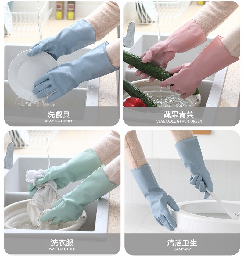 Guantes de látex de goma para lavar platos para mujer, finos, impermeables y duraderos, para limpieza de tareas domésticas, ropa de lavandería para el hogar