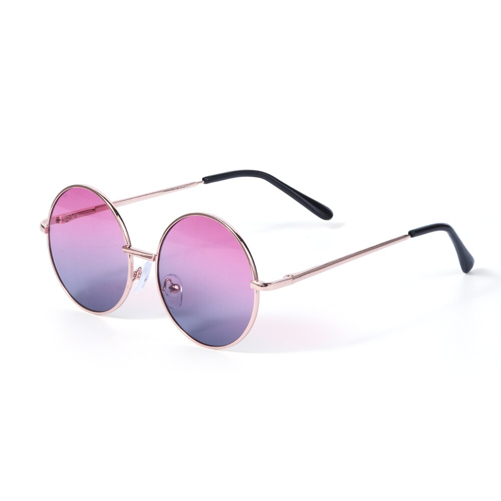 Drenge og piger vilde britiske stil solbriller børns solbriller retro runde ramme solbriller til vandreture: Stil 5