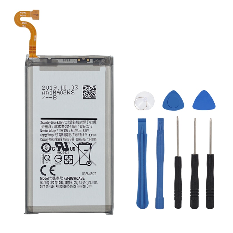 Originele ohd batterij met hoge capaciteit eb -bg965 abe voor samsung galaxy  s9 plus sm -g965f g965f/ ds  g965u g965w g9650 s9 3500 mah +tools