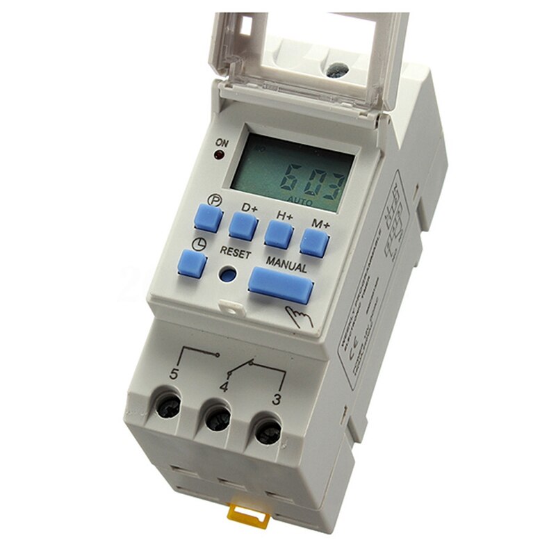 Din Rail Tijdrelais Schakelaar Digitale Lcd Programmeerbare Timer Dc 12V 16A