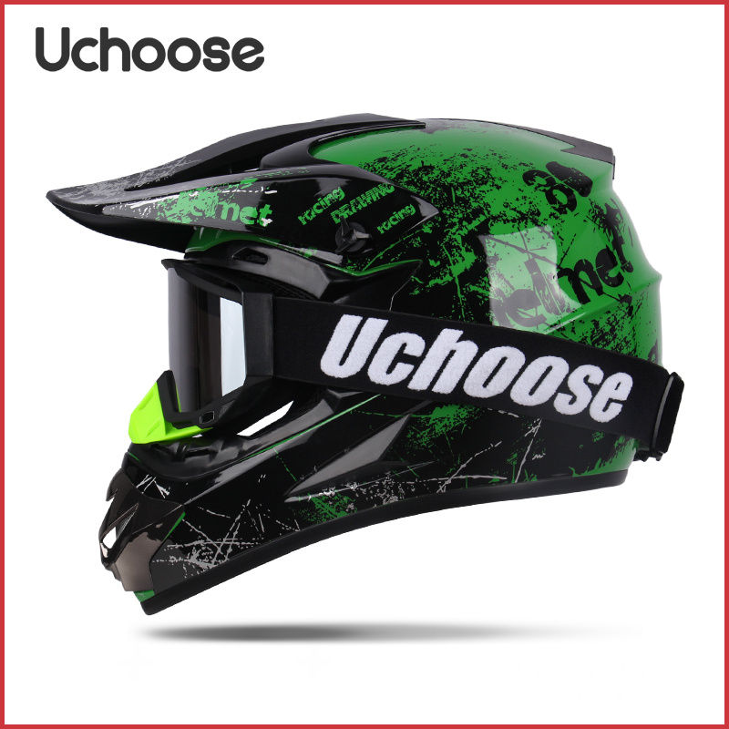 Goggle UCHOOSE Motorcycle Helmet Motocross Off Road Helm Children Off-road Casque Capacete De Motocicleta: Ivory / XL