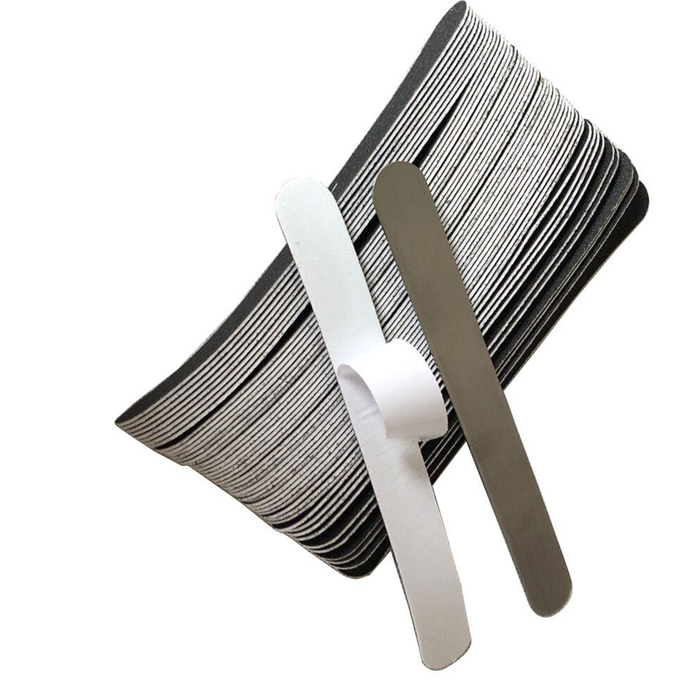 1 pc metall 1 pc metall neglefil med 1 sett (50 stk) erstatningsputer neglefil avtagbare puter