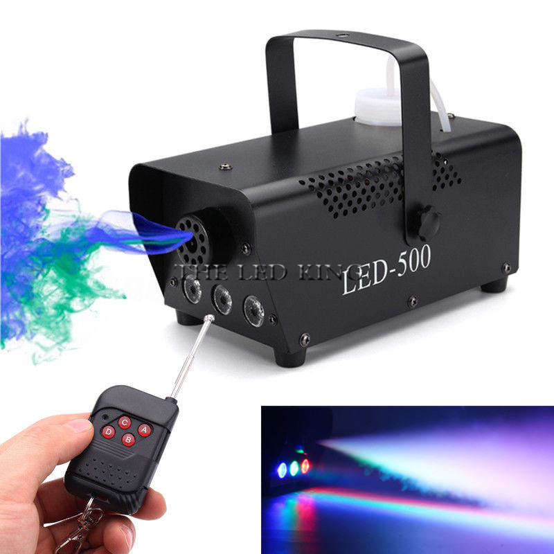 Draadloze controle LED 500 W Fog Rookmachine Afstandsbediening RGB kleur Rook ejector LED DJ Party Stage Licht rook Thrower