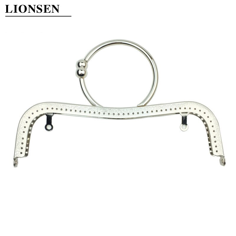 Lionsen 1 st 22cm metallväska ram kiss spänne låsring handtag m form för pysselväska handtag pysselväska tillbehör