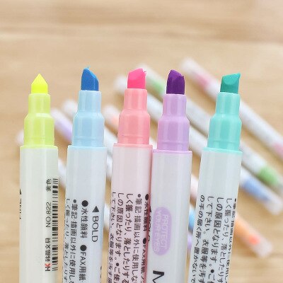 12pcs Mildliner Highlighter felt-tip Pen Stationery Dual Double Headed Fluorescent marker Pen paint Draw School Supply graffiti