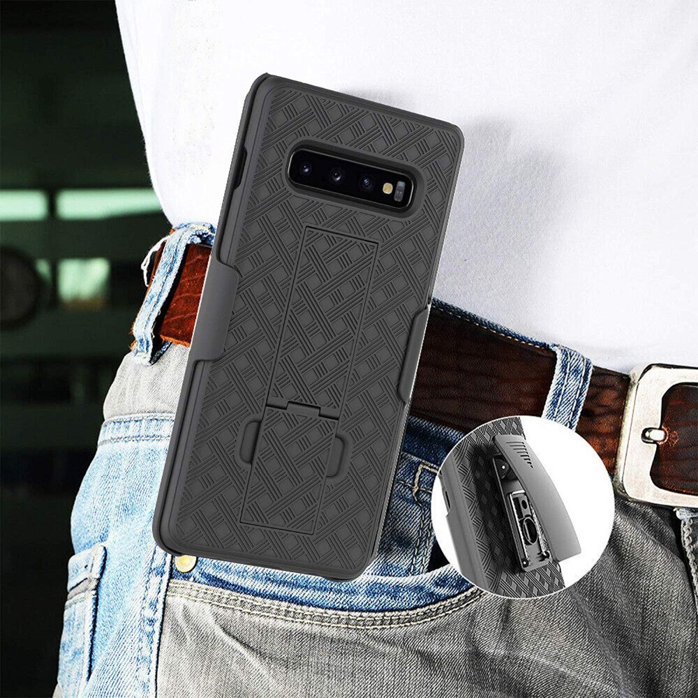 Heavy Duty Tough Rugged Belt Clip Armor Holster Case Cover on For Samsung S10 S10E S10 Plus Defender Shockproof Phone Coque Capa