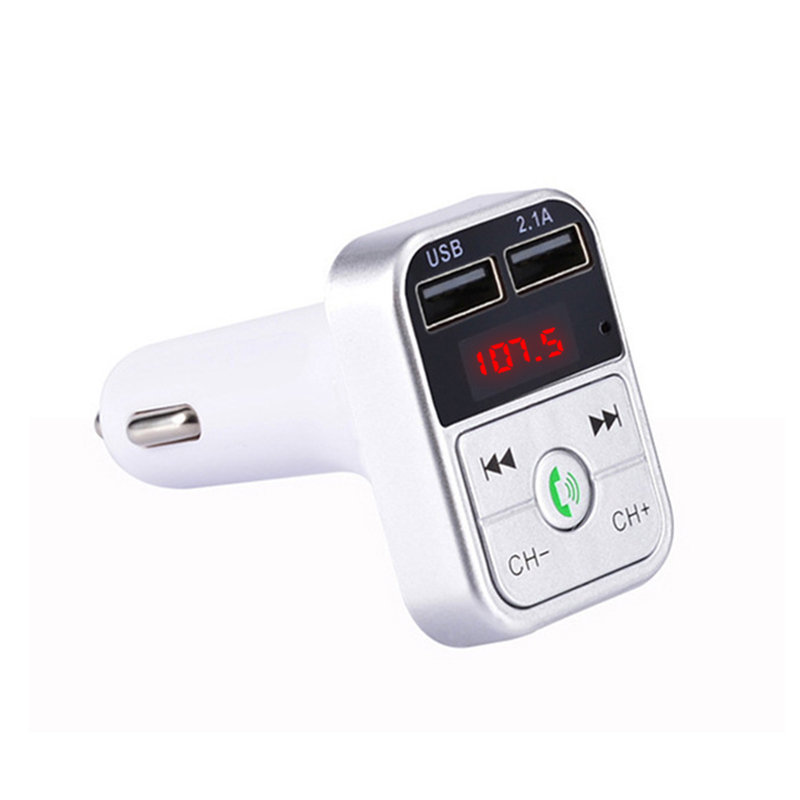 Fm Transmitterhands Gratis Draadloze Bluetooth Aux Modulator Carkit MP3 Speler Usb Tf Lcd Auto Accessoires Audio Muziek: Silver