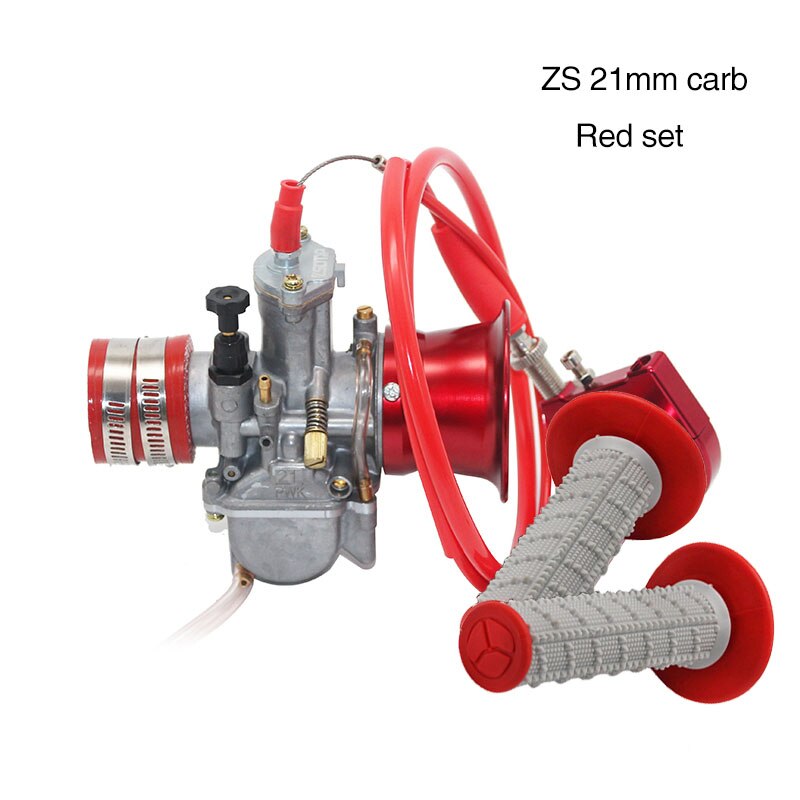 Zsdtrp carburador pwk para motocicleta, modificado, 21, 24, 26, 28, 30, 32 e 34mm, com aderência do acelerador, filtro de ar copo para scooter atv: 21mm set