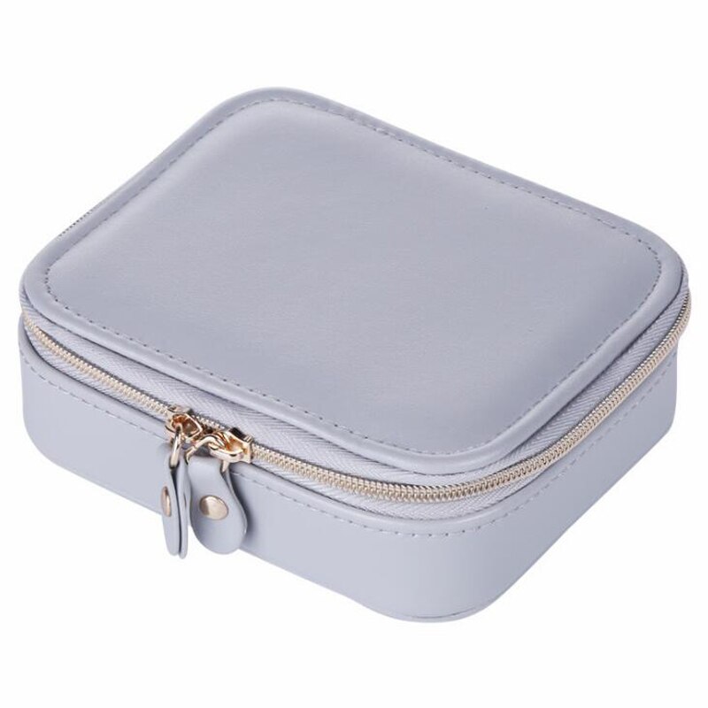 Anneau de boucle d'oreille en cuir multi-couleur bijoux affichage boîte de rangement organisateur porte-plateau boîtes de rangement cosmétiques en plein air: gray