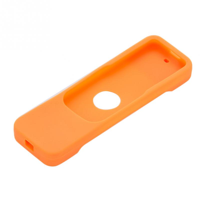 Farverig silikone til apple  tv 4 fjernbetjening beskyttende etui cover hud vandtæt støv opbevaring taske organizer: Orange