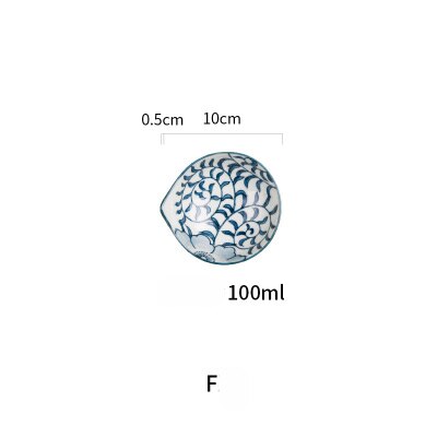 Salsas japonesas de forma especial, cuencos de inmersión, plato de salsa de ingredientes para condimentos de restaurante, tazón de sushi: F