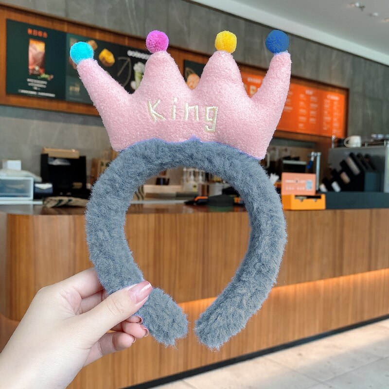 Autumn Winter 1Pc Velvet Soft Warm Headband Hair Band Headwear for Women Girl Mix Styling Hair Accessories: dark gray