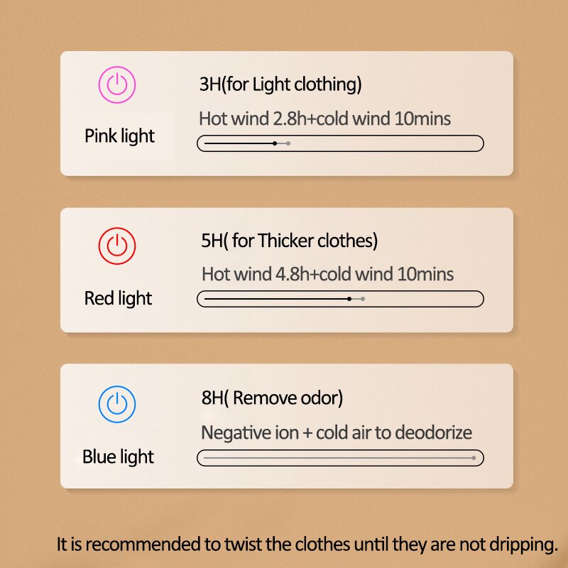 Składana elektryczna suszarka robić ubrań przenośne szybko suszenie ubrań buty suszarka robić jonów ujemnych wieszak dezodorujący 3 tryb suszarka na pranie 220V