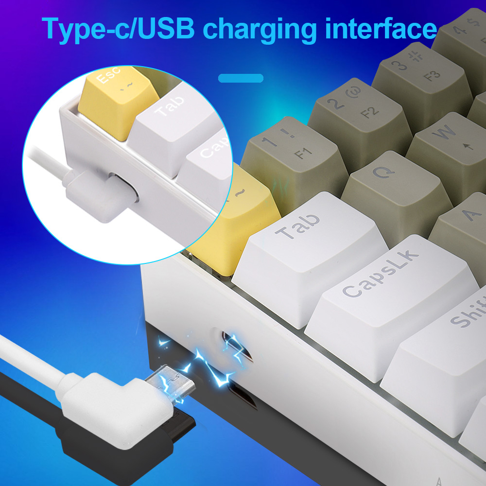 REDRAGON Lakshmi K606 USB Mechanical Gaming Keyboard Brown Switch 61 Keys Wired detachable cable,portable for travel