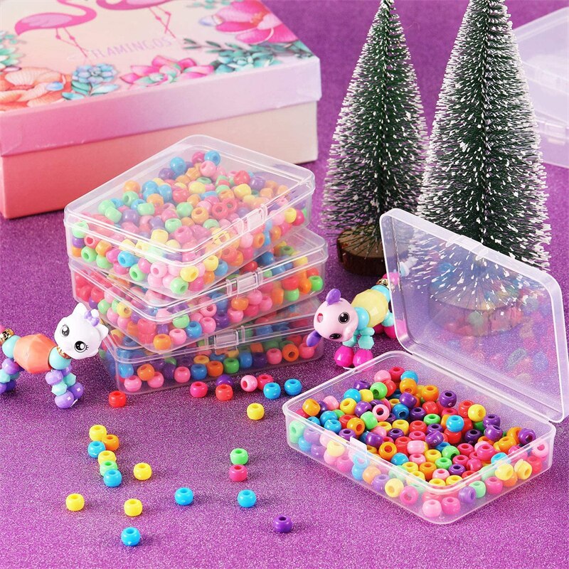 Mini Storage Box Clear Lidded Small Plastic Box For Trifles Parts Tools Storage Box Jewelry Display Case Beads Container