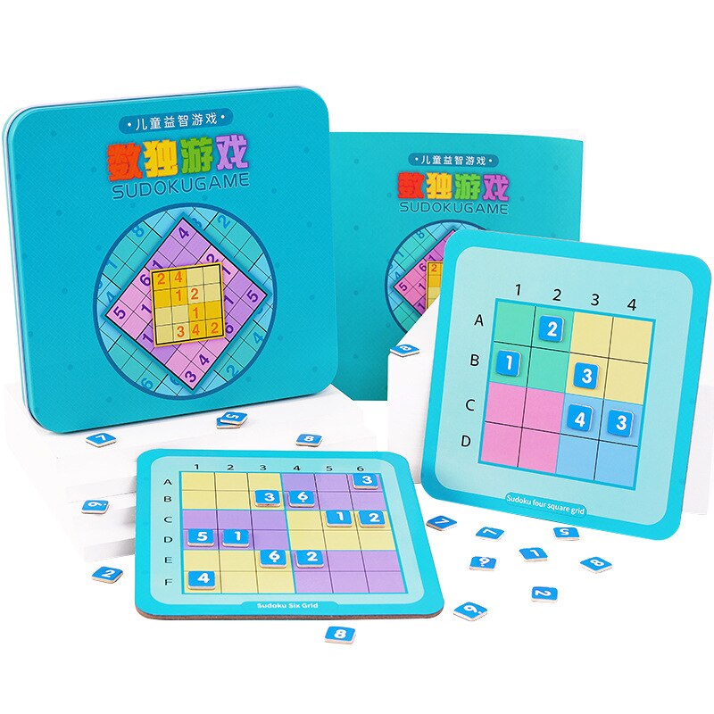 Children Digital Game Chess Nine-square Lattice Sudoku Puzzle Magnetically Filled Digital Wooden Puzzle Children&#39;s Toys