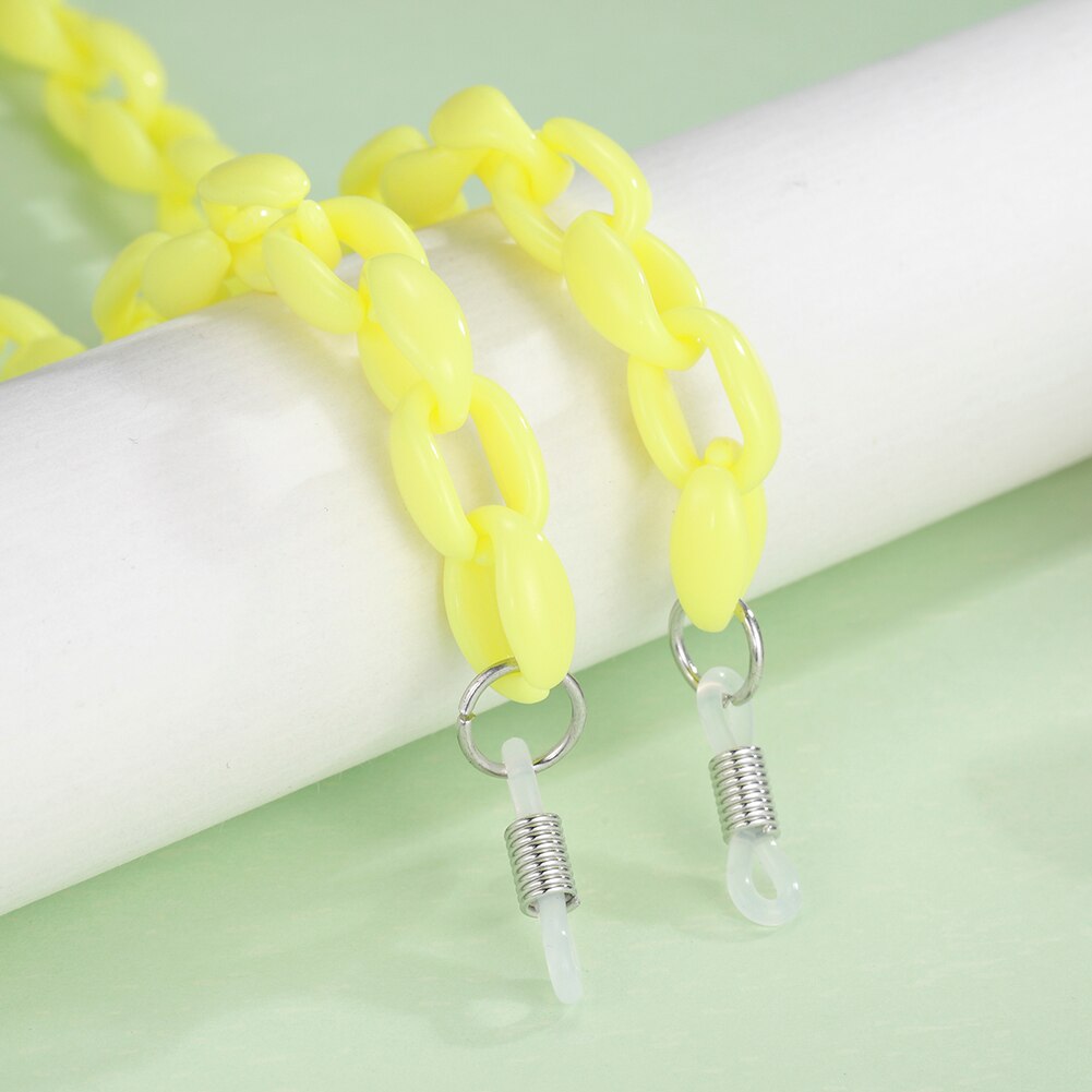 Teamer Mode Acryl Leesbril Ketting Voor Vrouwen Zonnebril Ketting Bandjes Cords Hals-Keten Lanyard Brillen Touw: 9 yellow-Silver