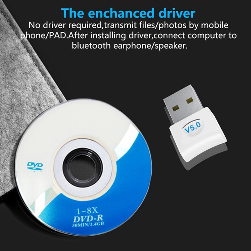 Computer Bluetooth Adapter 5.0USB Desktop Dongle Wireless WiFi o Receiver Transmitter