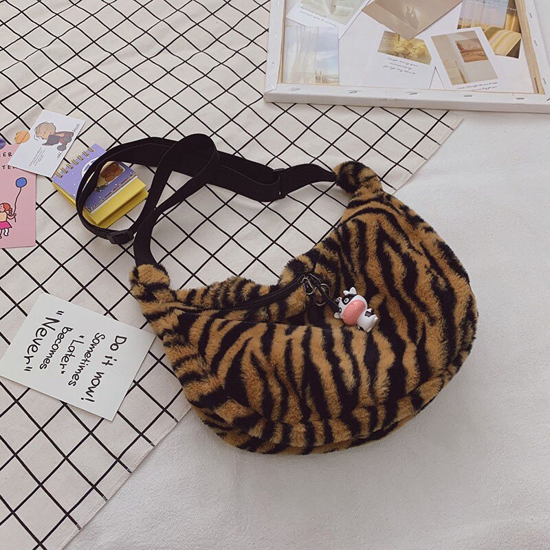 2020 nova moda feminina bolsa de ombro crossbody feminina zebra padrão sem pingente saco do mensageiro listrado ins bolinho