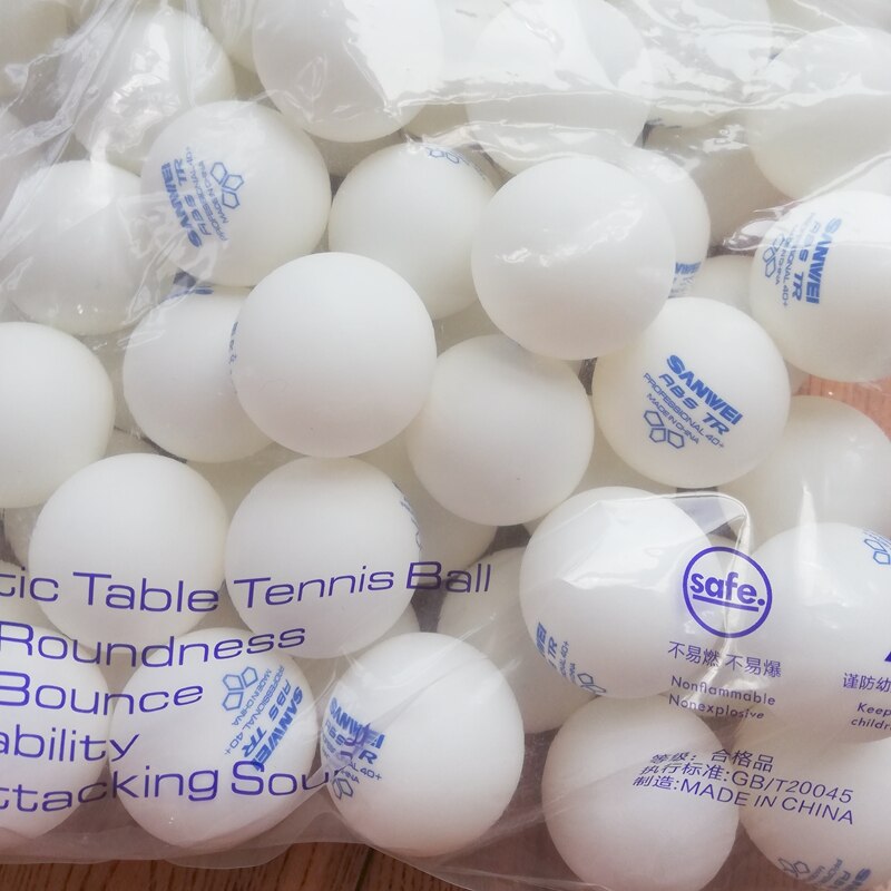 100 bolde sanwei 3- stjerne abs 40+  bordtennis bold materiale plast poly ping pong bolde: Default Title