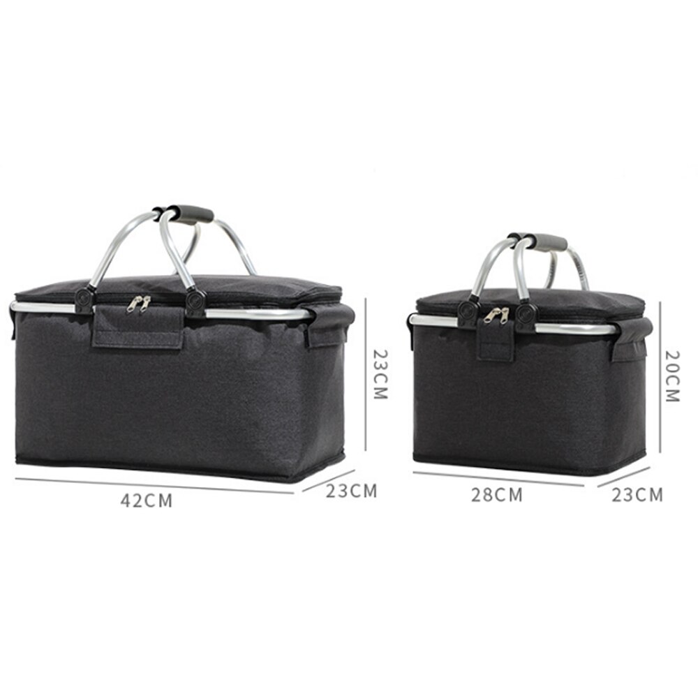 30L Folding Picnic Camping Basket Large Insulated Shopping Cooler Home Storage Hamper Bag Box Outdoor Picnic Organizer X593D