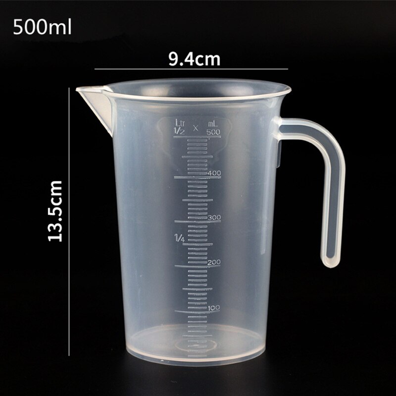 1pc keittiön mittakuppi 500/1000ml pp muovikartio mittakuppi pyöreä digitaalinen paksukahvainen keittiötyökalu ruoanlaittoon: 500ml