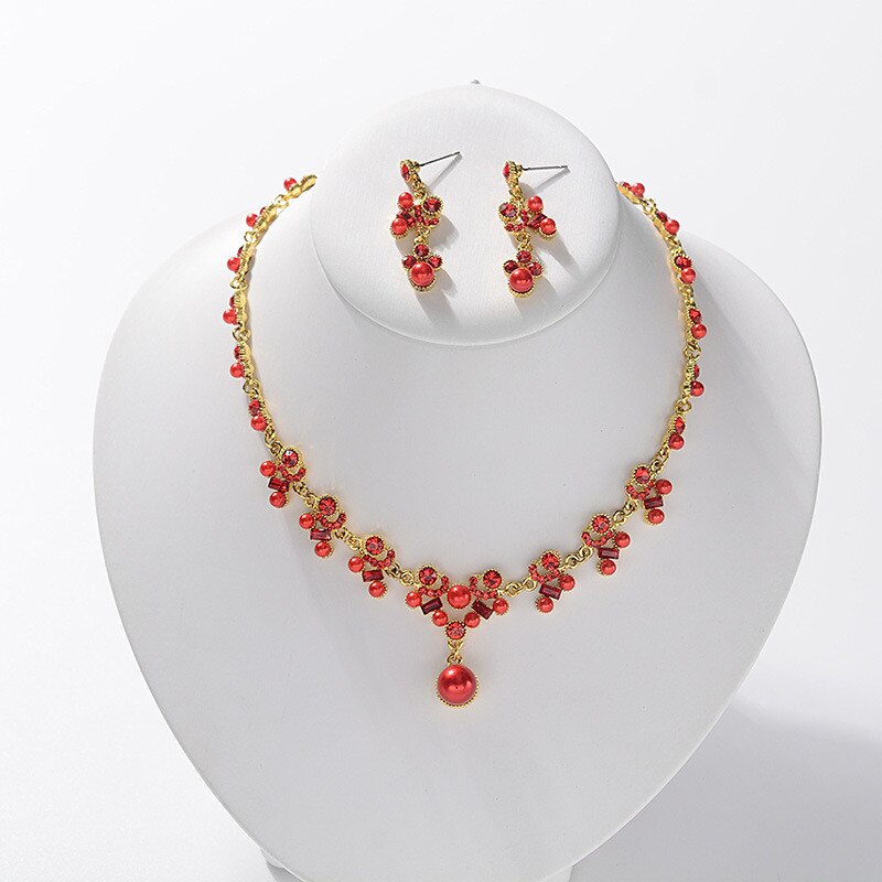 CC – ensemble collier et boucles d&#39;oreilles de mariage pour femmes, 2 pièces, bijoux à la , accessoires de fiançailles, TL130