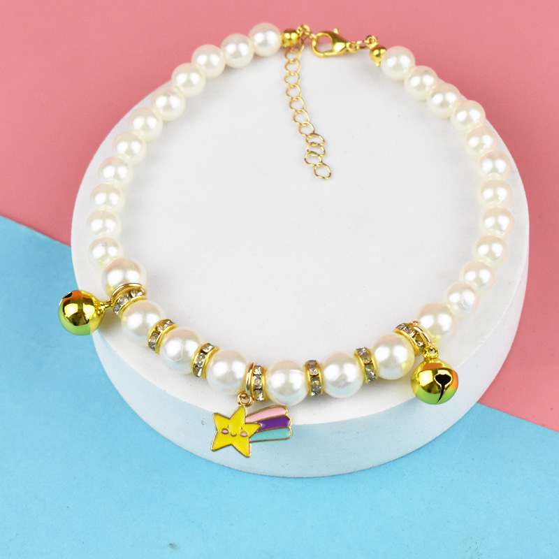 Collier de Perles Scintillantes pour Petits Chiens et Chats, Bijoux en Strass, Accessoires Perforés pour Vêtements de Fille, Chihuahua SARL: Rouge