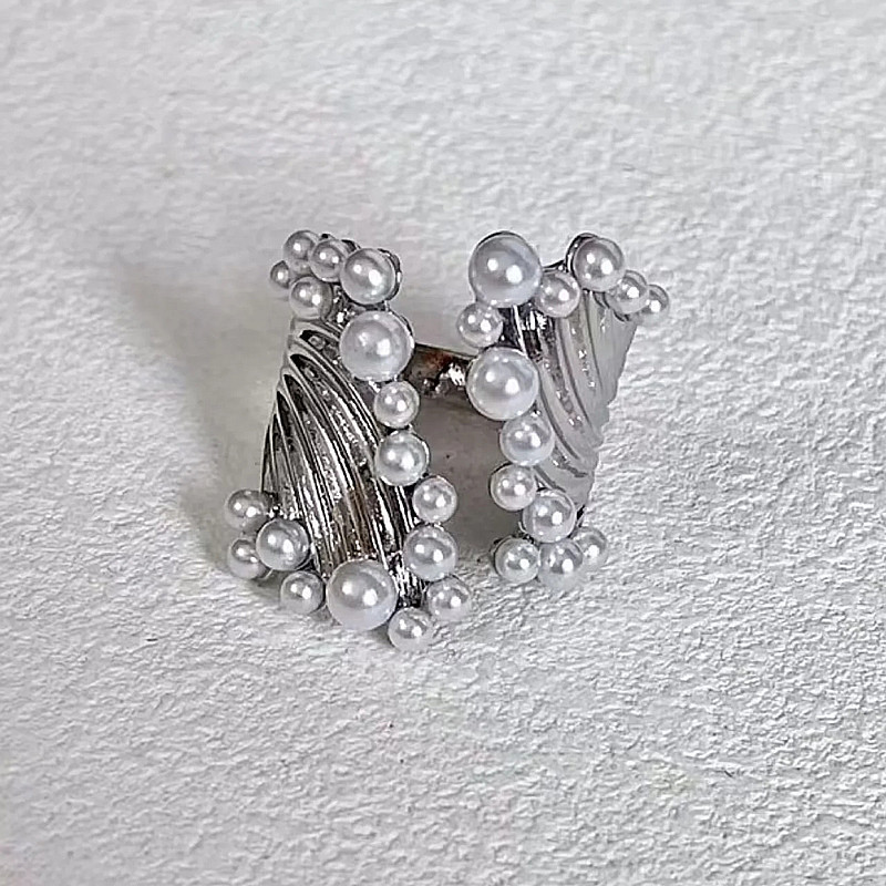 anillo de pegamento en forma de gota de rama esmaltada, anillo azul quemado artístico y fresco, accesorios de de de vacaciones para mujer a la y Retro: Blanco