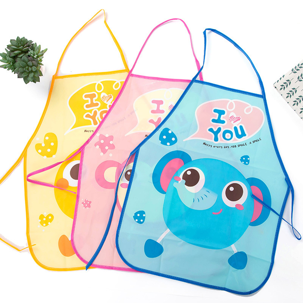 Delantal con dibujos animados para niños, delantales para hornear, arte de cocina, para pintar con manga de brazo, a prueba de agua, de colores, 1 Uds.