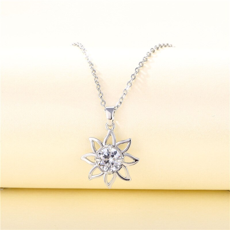 Collana con ciondolo girasole in acciaio inossidabile per donna collana Color oro argento con ciondolo fiore margherita collana girocollo gioielli da sposa ragazza: NC22Y0069
