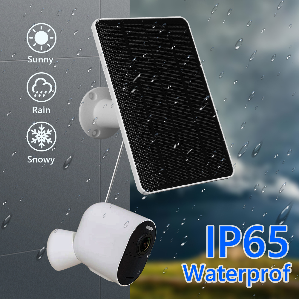 10W Solar Panel with Charging Cable Monocrystalline Solar Panel Charger IP65 Waterproof for Arlo Ultra/Ultra 2/Pro 3/Pro 4/Pro 3