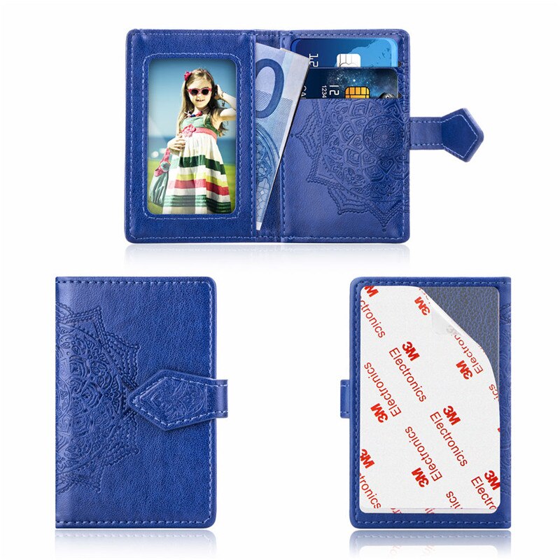 praktisch Zurück Karten Halfter Brieftasche Kredit Ich würde Karte Tasche 3M Klebstoff Aufkleber Für iPhone Samsung Xiaomi Huawei Telefon beutel: Blau