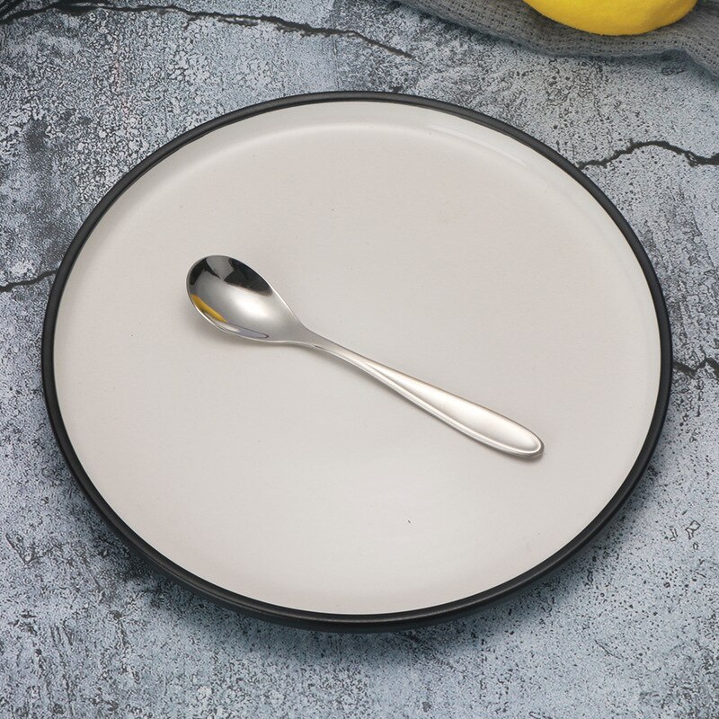 304 Stainless Steel Western Food Knife And Fork hanyi Series Steak Knife Dinner Fork Dessert Stirring Spoon Fruit Fork: Four Pointed Spoon