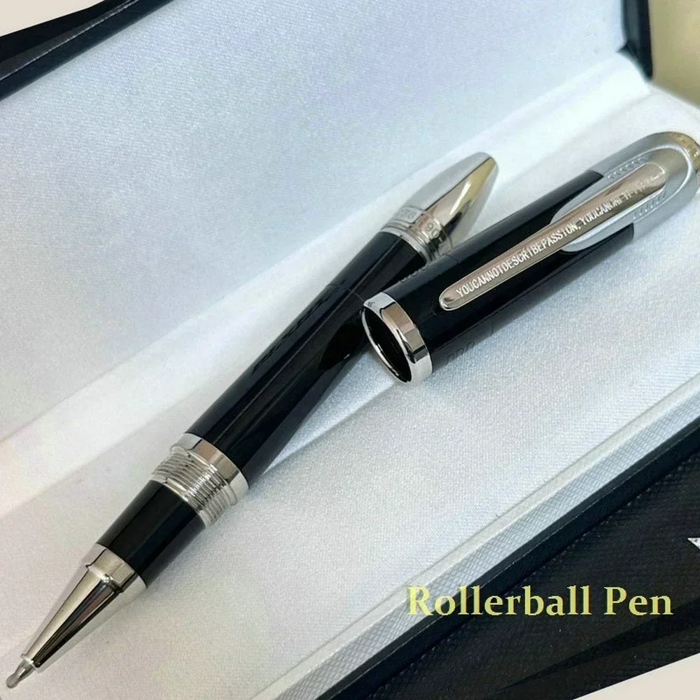 Classique Signature Ferr-ari Gray/Silver Clip Red Piston Rollerball Ballpoint Ink Fountain Pen Office Writing for: Ivory / black