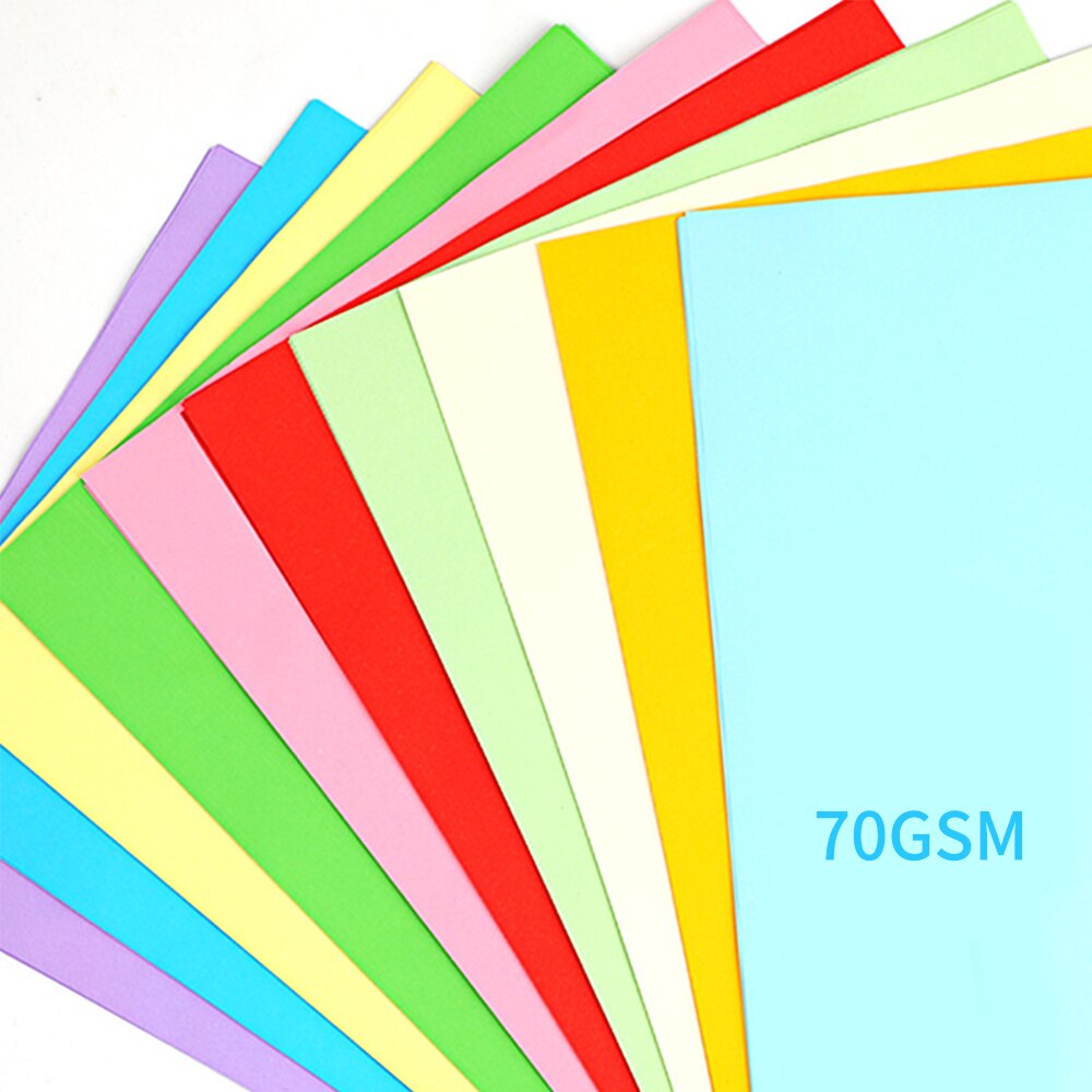100 Sheets A4 Color Copy Paper 210x297mm/8.3x11.7in Printer Paper 70GSM for Copy Printing Writing Crafts & Art
