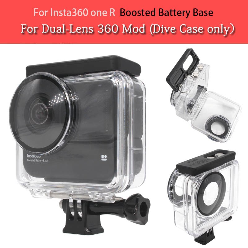 Dobbel linse 360 mod stupe sak til insta 360 en r forsterket batteri utgangspunkt vanntett husboks til insta 360 r panoramakamera