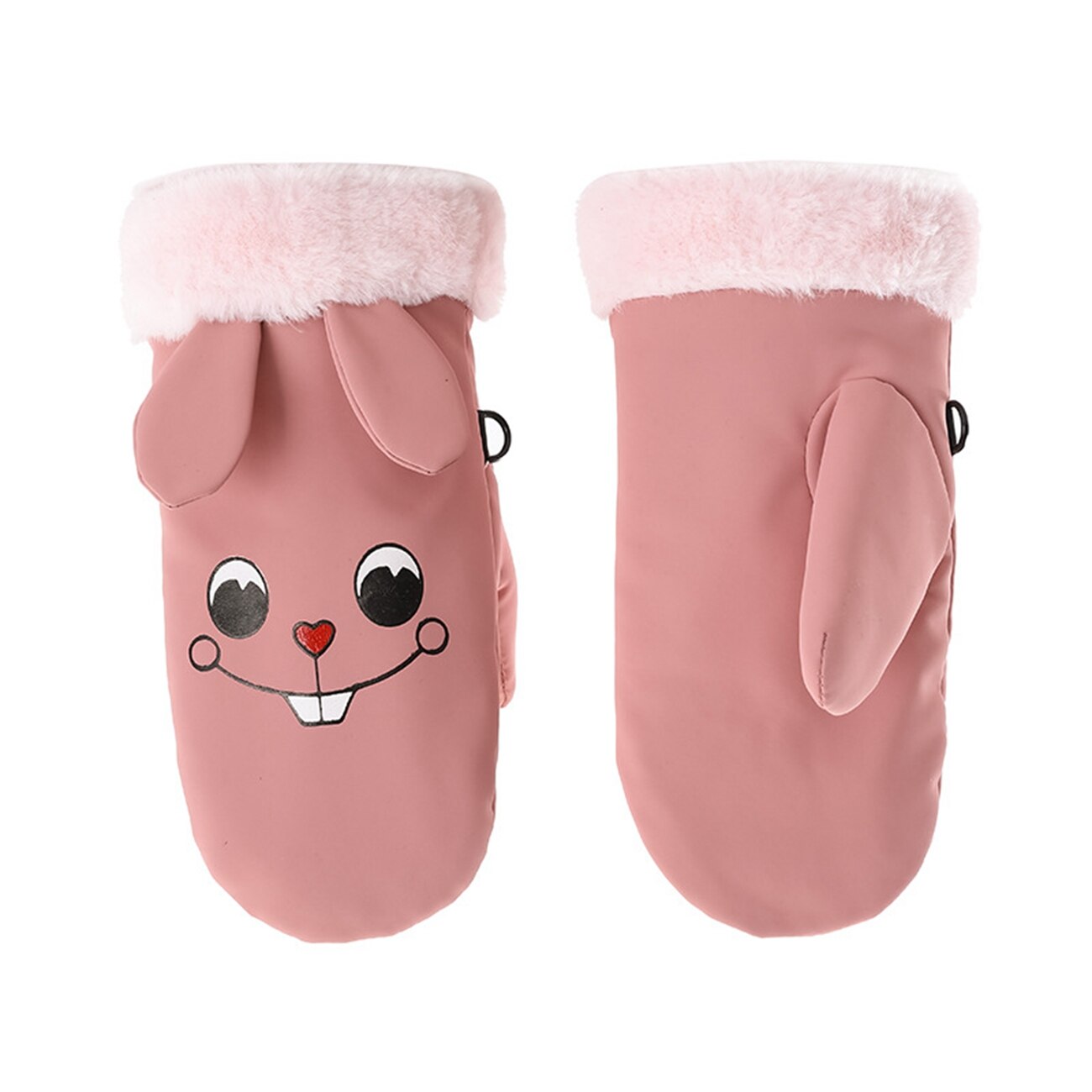 1 Paar Cartoon Kids Ski Wanten Handschoenen Waterdicht Warm Thicken Sneeuw Handschoenen Voor Winter Outdoor Activiteiten: Pink
